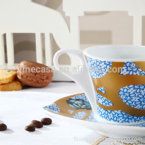 100CC Hyper White Porcelain Coffe Cup for Coffee of Cini with Flower